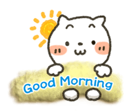 Simple white cat!! sticker #4059101