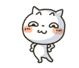 Simple white cat!! sticker #4059104