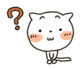 Simple white cat!! sticker #4059105