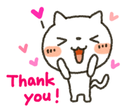 Simple white cat!! sticker #4059107