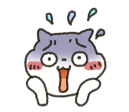 Simple white cat!! sticker #4059108