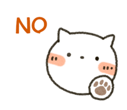 Simple white cat!! sticker #4059110