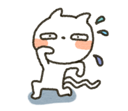Simple white cat!! sticker #4059112
