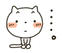 Simple white cat!! sticker #4059119