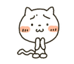 Simple white cat!! sticker #4059120