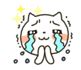 Simple white cat!! sticker #4059123