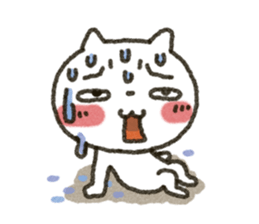 Simple white cat!! sticker #4059124
