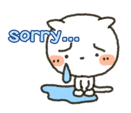 Simple white cat!! sticker #4059127