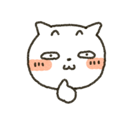 Simple white cat!! sticker #4059131