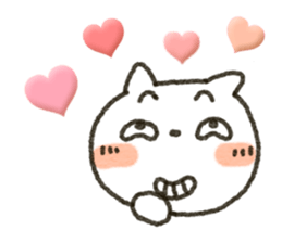 Simple white cat!! sticker #4059133