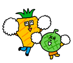 Pit-a-Pat! Mr Pineapple and Ms Melon! sticker #4059817