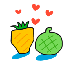 Pit-a-Pat! Mr Pineapple and Ms Melon! sticker #4059824