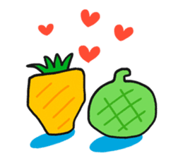 Pit-a-Pat! Mr Pineapple and Ms Melon! sticker #4059824
