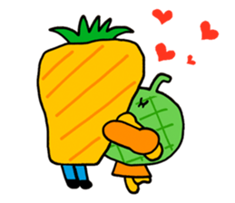 Pit-a-Pat! Mr Pineapple and Ms Melon! sticker #4059831