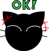 Black cat "Daikichi" sticker #4061820