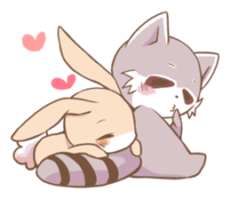 LOVE!Raccoons&Rabbit 2 sticker #4065617