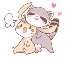 LOVE!Raccoons&Rabbit 2 sticker #4065619