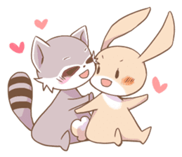 LOVE!Raccoons&Rabbit 2 sticker #4065620