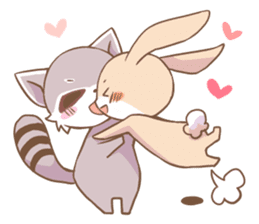 LOVE!Raccoons&Rabbit 2 sticker #4065621