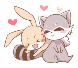 LOVE!Raccoons&Rabbit 2 sticker #4065622