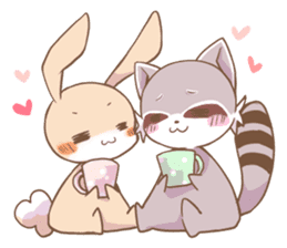 LOVE!Raccoons&Rabbit 2 sticker #4065624