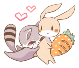 LOVE!Raccoons&Rabbit 2 sticker #4065625