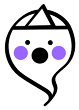 The ghost and humans! sticker #4073056