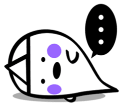 The ghost and humans! sticker #4073059