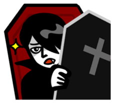 The ghost and humans! sticker #4073065