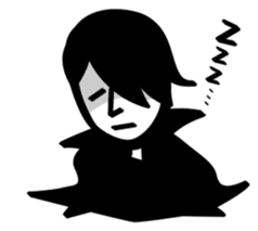 The ghost and humans! sticker #4073066