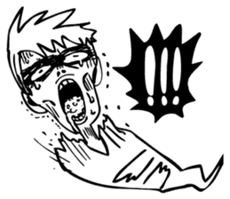 The ghost and humans! sticker #4073084