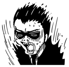 The ghost and humans! sticker #4073089