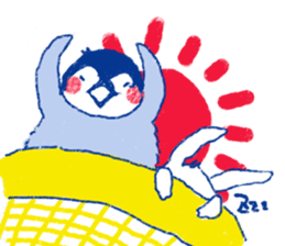 penguin and rabbit sticker #4074536