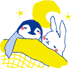 penguin and rabbit sticker #4074537