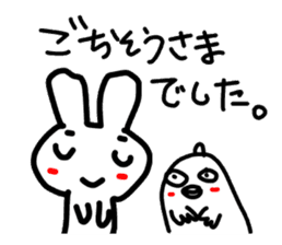 Mr. rabbit and Miss. fish. sticker #4076477