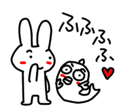 Mr. rabbit and Miss. fish. sticker #4076485