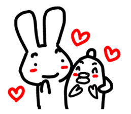 Mr. rabbit and Miss. fish. sticker #4076491