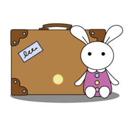 Moe-chan and her stuffed rabbit 2 sticker #4077315