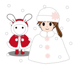 Moe-chan and her stuffed rabbit 2 sticker #4077318
