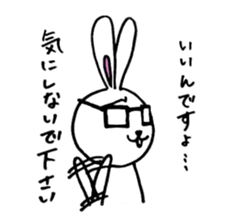 Rabbit Taro with glasses sticker #4083804