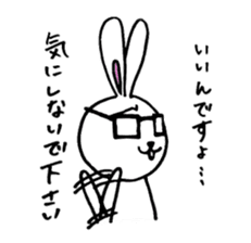 Rabbit Taro with glasses sticker #4083804