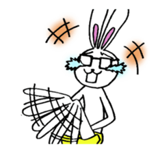 Rabbit Taro with glasses sticker #4083808