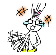 Rabbit Taro with glasses sticker #4083808