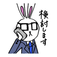 Rabbit Taro with glasses sticker #4083810