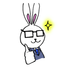 Rabbit Taro with glasses sticker #4083811