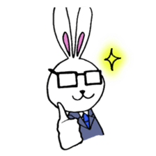 Rabbit Taro with glasses sticker #4083811
