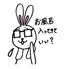 Rabbit Taro with glasses sticker #4083813