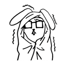 Rabbit Taro with glasses sticker #4083814