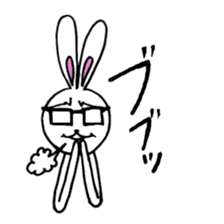 Rabbit Taro with glasses sticker #4083815