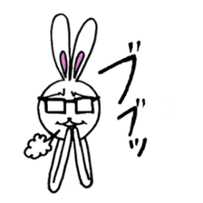 Rabbit Taro with glasses sticker #4083815